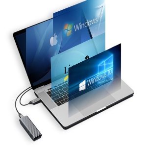Carcasa Rack SDD M.2 NVMe, Orico, USB-C 3.2, 10Gbps, Argintiu - Img 3