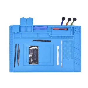 Covor Service Antistatic 45 x 30 cm cu Organizator Componente Basekit S-160, Izolator Termic 500Â°C, Albastru - Img 5