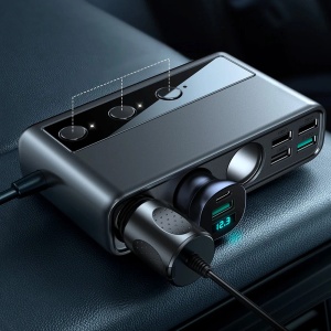 Incarcator Auto 9 in 1, Joyroom JR-CL06, 5x USB-A, 1x USB-C, 3x Iesire Bricheta Auto, PD, QC, PPS, 154W, Cablu 1m, Negru - Img 5