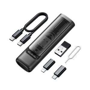Kit Accesorii 6 in 1, McDodo 1720, Cablu USB-C 0.3m, PD 60W cu Adaptoare si Cutie Depozitare, Slot Card, Cheita SIM, Negru - Img 3
