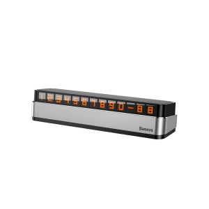 Suport Auto pentru Numar de Telefon, Baseus, Fixare Adeziva, Cifre Magnetice, Grey - Img 1