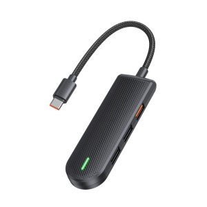 Adaptor Hub Multiport 5 in 1, McDodo 1430, USB-C la 2x USB 2.0, 1x USB 3.0, Slot Card SD/TF, Indicator LED, Negru