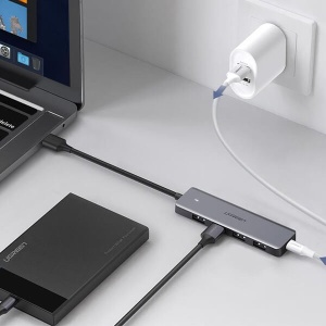 Adaptor Hub Multiport 5 in 1 Ugreen CM219 50985, USB la 4x USB 3.0, 1x Input USB-C PD 5V 2A, Space Gray - Img 8