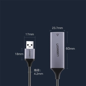Adaptor USB 3.0 la Gigabit Ethernet RJ45, Ugreen 50922, 1000Mbps, Gri - Img 5