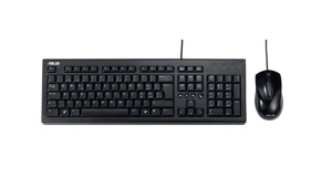 ASUS U2000 Keyboard + Mouse Kit Optical 1000DPI USB 1Y Black, "90-XB1000KM000R0-"