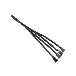 Cablu Adaptor UpHere FH-04, Splitter 1 Intrare - 4 Iesiri, 4 Pini 12V PMW, 25cm, Negru