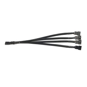Cablu Adaptor UpHere FH-04, Splitter 1 Intrare - 4 Iesiri, 4 Pini 12V PMW, 25cm, Negru - Img 2