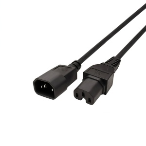 Cablu Alimentare C14 la C15, Basekit, 1.8 Metri, Negru