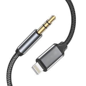 Cablu Audio Auxiliar Jack 3.5mm la Lightning, 1 Metru, Negru