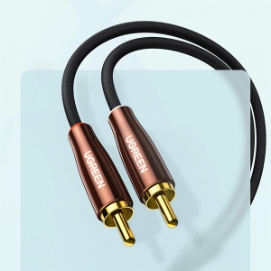Cablu Audio Jack Mini 3.5 mm Stereo (T) la Cinch 2x RCA (T), Ugreen AV170, Mesh, Negru - Img 3