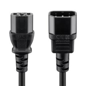 Cablu de Alimentare C13 (M) la C14 (T), Basekit, 230V 10A, Negru - Img 2