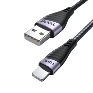 Cablu de Date TopK AN15, USB la iPhone Lightning, 3A, Negru, 1 metru - Img 6