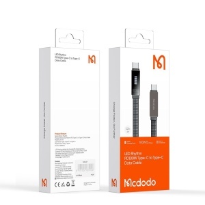Cablu de Date USB-C Tata la USB-C Tata, McDodo 4470, 100W, Display LED, Fast Charging, Power Delivery, Flat, 1.2m, Negru - Img 6