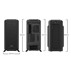 CARCASA be quiet! "SILENT BASE 802", Middle Tower,ATX, fara sursa, 3xfan,USB 3.2 gen 1 x 3,USB Type-C x 1, audiox2,PSU shroud, 7+2 sloturi expansiune, iluminare , negru "BG039"  - 2