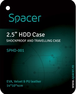 HUSA SPACER, pt HDD, buzunar intern plasa, negru, "SPHD-001"