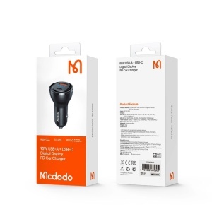 Incarcator Auto 95W, McDodo 5670, 1x USB-A, 1x USB-C, Fast Charge, Smart LED Digital Display, Negru - Img 5