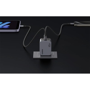 Incarcator Retea 45W, Ugreen Nexode Pro X707, GaN Fast Charger, 2x USB-C, QC4.0+ - Img 4
