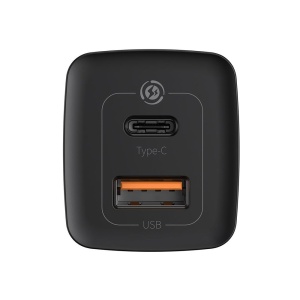 Incarcator Retea, Baseus GaN2 Lite, Quick Charge 65W, 1x USB 5V/3A, 1x USB Type-C 5V/3A, Negru - Img 4