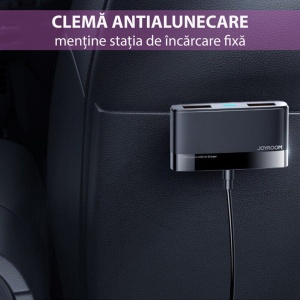 JoyRoom JR-CL03 Incarcator Auto 30W, 3x USB-A + Hub 2x USB-A, 5V 6.2A, Cablu 1.5m, Negru - Img 4