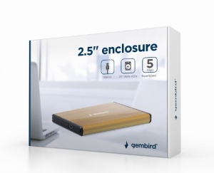 RACK extern GEMBIRD, pt HDD, 2.5 inch, S-ATA, interfata PC USB 3.0, aluminiu, auriu, "EE2-U3S-3-GL"   - 2