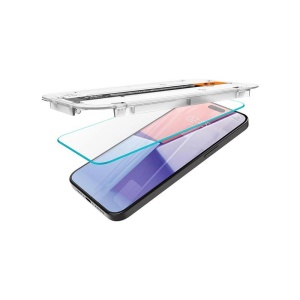 Set 2x Folii Sticla de Protectie Ecran, Spigen Ez-Fit pentru iPhone 15 Pro Max, Transparent