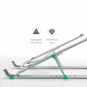 Stand Laptop Tableta, Tech-Protect, Pliabil, Dimensiuni Reduse, Aluminiu, Silver - Img 6