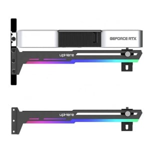 Suport Stand Placa Video, UpHere G276ARGB, Reglabil Bidirectional, Led RGB, Negru - Img 2