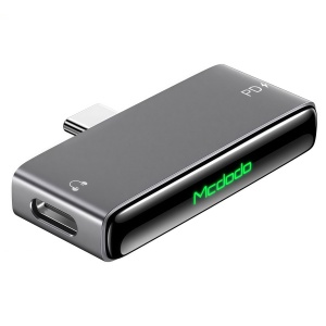 Adaptor Audio, McDodo 7670, 1x USB-C Tata la 2x USB-C Mama, PD 60W, Hi-Res, DAC, Suport Apel, Negru