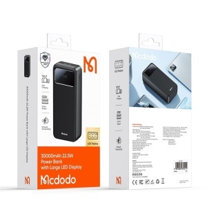 Baterie Externa 30000mAh, 22.5W, McDodo 4240, 2x USB-A, 1x USB-C, QC, PD, Display LED, Negru - Img 6