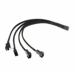 Cablu Adaptor UpHere FH-04, Splitter 1 Intrare - 4 Iesiri, 4 Pini 12V PMW, 25cm, Negru - Img 3