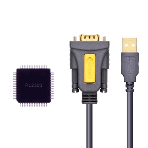 Cablu Adaptor USB 2.0 (T) la DB9 RS-232 Serial (T), Ugreen CR104, Negru - Img 2