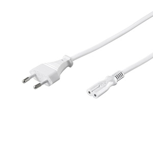Cablu Alimentare Euro la IEC 320 C7, Basekit, 230V, 2 Metri, Alb