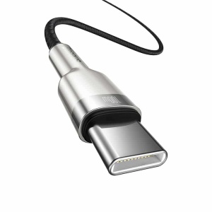 Cablu Date si Incarcare, Baseus CATJK-D01, USB Type-C la USB Type-C, 100W 5A, Mesh, Negru, 2 m - Img 2