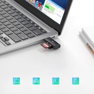 Card Reader 2 in 1 Ugreen CM264, USB 3.0 la SD si Micro SD, 5 Gbps, Negru - Img 4