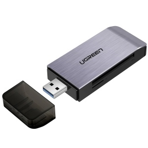 Card Reader, Ugreen CM180, USB la 1x Slot Card SD/TF/CF/MS, 5Gbps, Space Gray