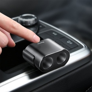 Incarcator Auto Baseus Dual Port, 2 x Priza Bricheta 80W, Negru - Img 4