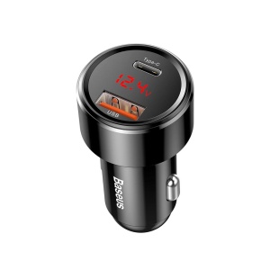 Incarcator Auto Circular, Baseus, USB Type-C, USB Type-A, QC4.0/QC3.0, 45W, 6A, Negru - Img 3