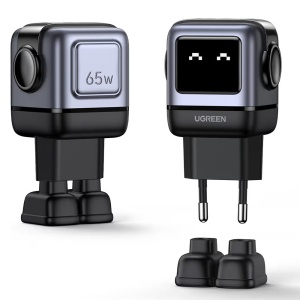 Incarcator Retea 65W, Ugreen Uno RG CD361, GaN Fast Charge, 1x USB-A, 2x USB-C, PD3.0, QC4.0+, Negru - Img 3