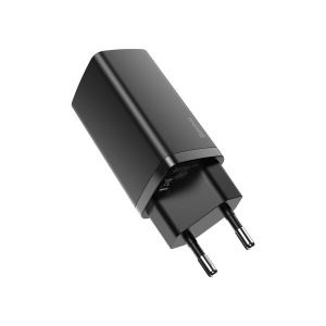 Incarcator Retea, Baseus GaN2 Lite, Quick Charge 65W, 1x USB 5V/3A, 1x USB Type-C 5V/3A, Negru - Img 2