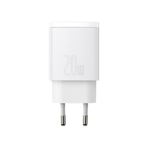Incarcator Retea Compact 1, Baseus, USB-A 18W, USB-C 20W, Alb - Img 2