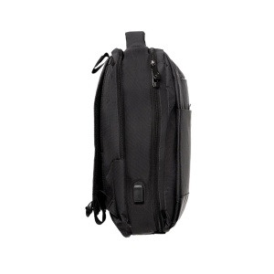 Rucsac Laptop 17 inch, Spacer, Compariment Calatorii, Buzunare Frontale, Strap Troler, Impermeabil, Negru - Img 4