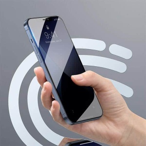 Set 2x Folie Sticla Protectie Full Privacy iPhone 12 Mini, Baseus Rigid-Edge Anti-Spy, 3D Full Glue 9H, 0.3 mm, Rama Antisoc - Img 7