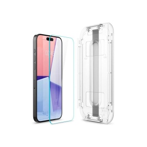 Set 2x Folii Sticla de Protectie Ecran, Spigen Ez-Fit pentru iPhone 15 Pro, Transparent - Img 2