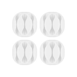 Set 4x Organizatoare Cabluri, Basekit, 3 Locuri, Diametru Cablu 5,4mm, Alb - Img 1