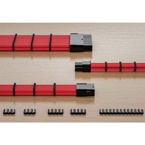 Set Organizatoare Cabluri Sleeve, Basekit, 4 x 24 Pini, 12 x 8 Pini, 8 x 6 Pini, Black - Img 4