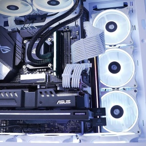 Set Prelungire Cabluri Sursa ATX, Asiahorse, 1x 24 Pini ATX, 3x 6+2 Pini GPU, 2x 4+4 Pini CPU, Mesh Textil, 18AWG, Alb, 30cm - Img 4