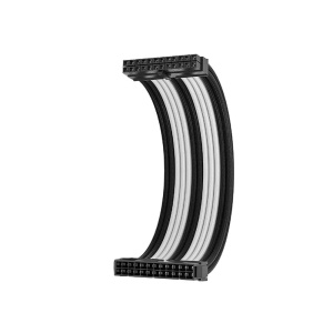Set Prelungire Cabluri Sursa ATX, Asiahorse, 1x 24 Pini ATX, 3x 6+2 Pini GPU, 2x 4+4 Pini CPU, Mesh Textil, 18AWG, Negru + Alb, 30cm - Img 5