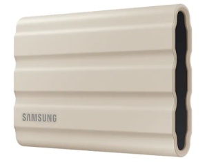 SSD. extern SAMSUNG T7 Shield, 2TB, USB 3.2 gen 1, R/W: 1050/1000 MB/s, crem, "MU-PE2T0K/EU"  - 3