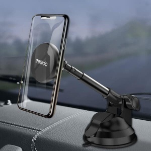 Suport Auto cu Ventuza Yesido C41, Fixare Telefon pe Parbriz sau Bord, Ajustare Unghi, Negru - Img 6