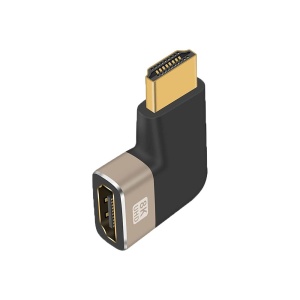 Adaptor HDMI Mama la HDMI Tata, Basekit, 8k@60Hz, 4k@120Hz, 90 Grade, Conectori Auriti, Argintiu